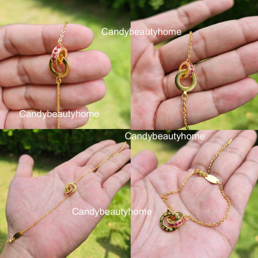 |พร้อมส่ง| กำไลด้ายแดงโรมันห่วงคู่ โชคลาภ ความรัก