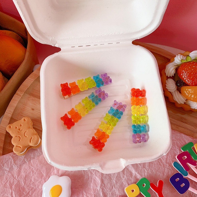 พร้อมส่ง กิ๊ฟติดผม กิ๊ฟติดผมหมี กิ๊ฟหมีเยลลี่ jelly bear กิ๊ฟสไตล์เกาหลี น่ารัก