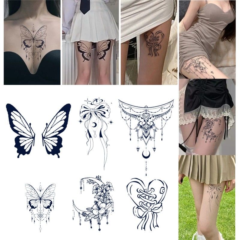[พร้อมส่ง] สติกเกอร์รอยสัก รูปหัวใจ กันน้ํา เซ็กซี่ สําหรับร่างกาย หน้าท้อง สมุนไพร