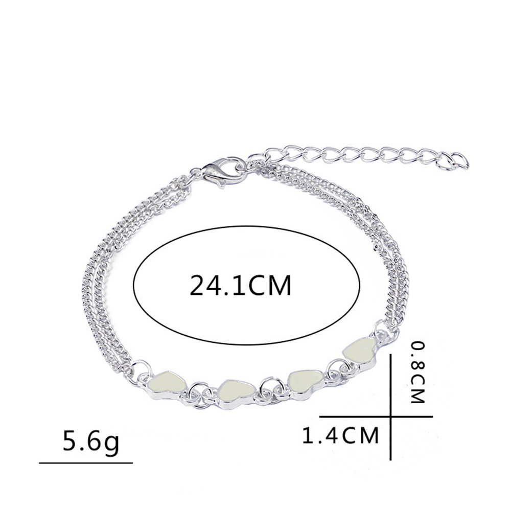 พร้อมส่ง สร้อยข้อมือ จี้รูปหัวใจเรืองแสงในที่มืด เครื่องประดับแฟชั่น สําหรับผู้หญิง 2023