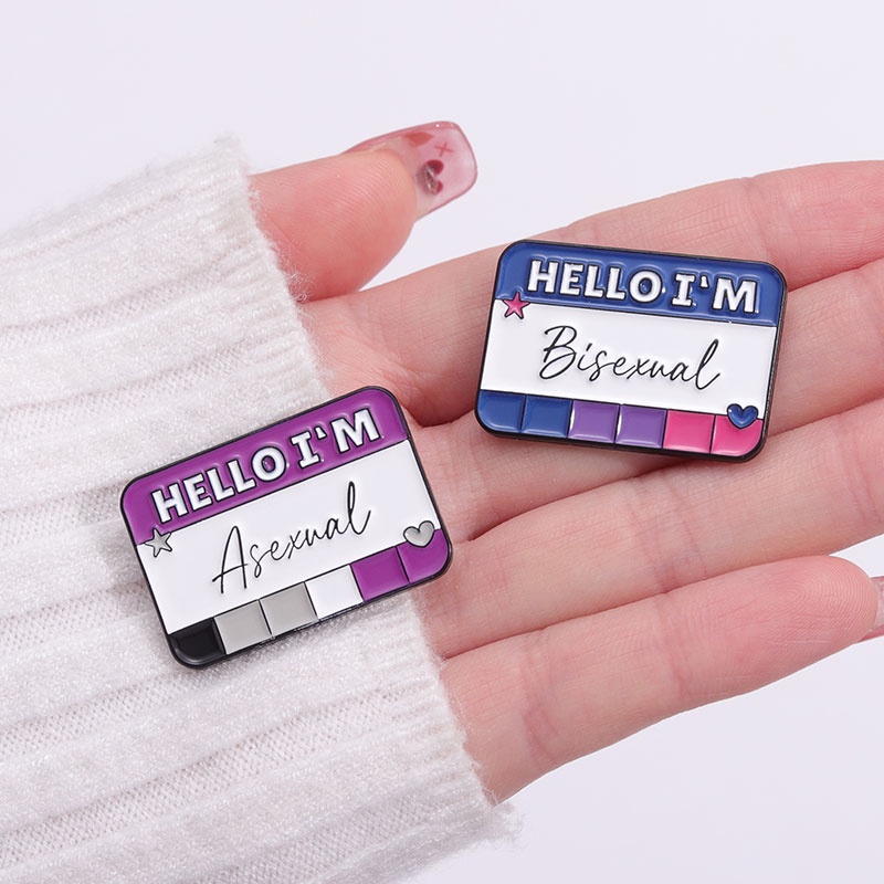 พร้อมส่ง เข็มกลัด รูป Hello I Am Enamel Pins LGBT สร้างสรรค์ เครื่องประดับ สําหรับเพื่อน