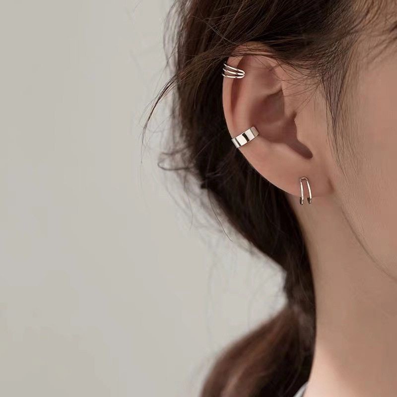 พร้อมส่งจากไทย ต่างหูแบบหนีบสไตล์เกาหลีเซ็ต3ชิ้น