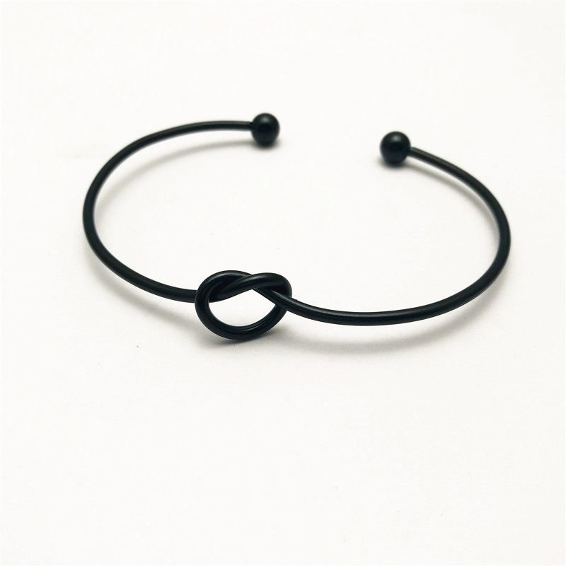 พร้อมส่งสร้อยข้อมือกําไลข้อมือโลหะสีโรสโกลด์สีเงินสีดําสไตล์ยุโรปอเมริกัน DIY