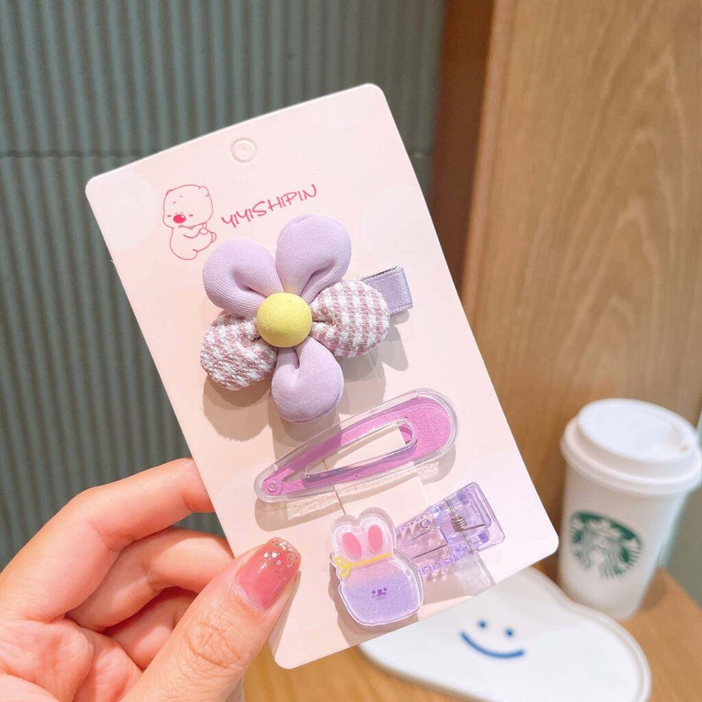 มาหยากิ๊ฟช้อป กิ๊บหนีบผม กิ๊ปดอกไม้ กิ๊บแฟชั่นเด็กน่ารัก สีสันสดใส แพ็ค 3 ชิ้น
