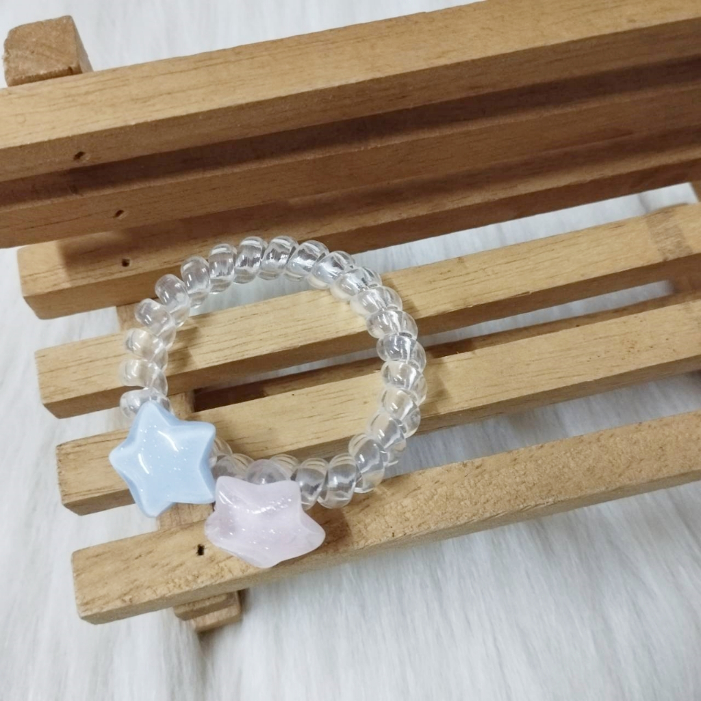 ยางมัดผม แบบเกลียว สายโทรศัพท์ ดาว / ของใหม่ค่ะ