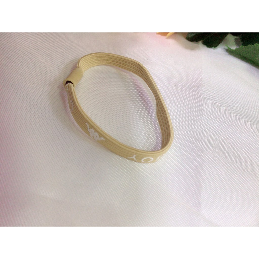 ยางรัดผม ลายอักษร เชือกผูกผม สุ่มสี  G037