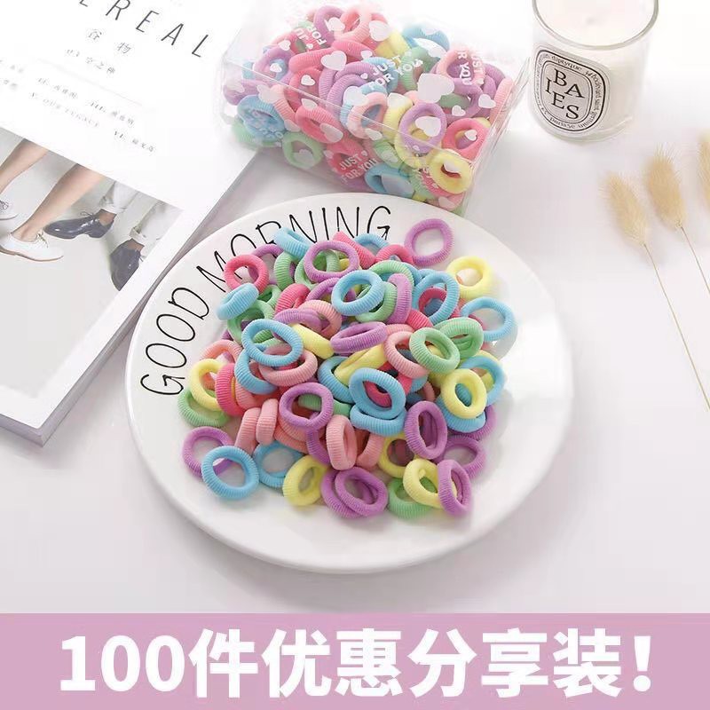 ยางรัดผมขนาดใหญ่สไตล์เกาหลีสําหรับผู้หญิง 100 ชิ้น/ชุด