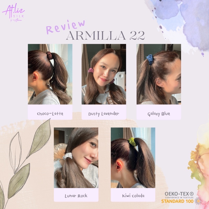 ยางรัดผมผ้าไหมมัลเบอร์รี่ รุ่นมัดแน่น แอทลิซ Atlizilk Armilla 22 Scrunchies