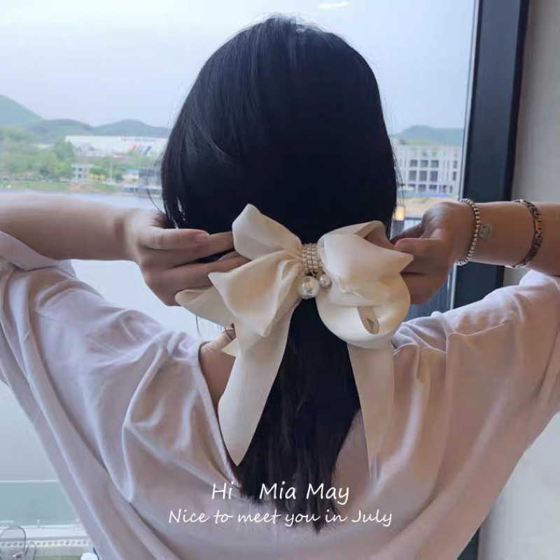 ร้าน พร้อมส่ง กิ๊บโบว์ผ้าซาติน น่ารัก สไตล์เกาหลี