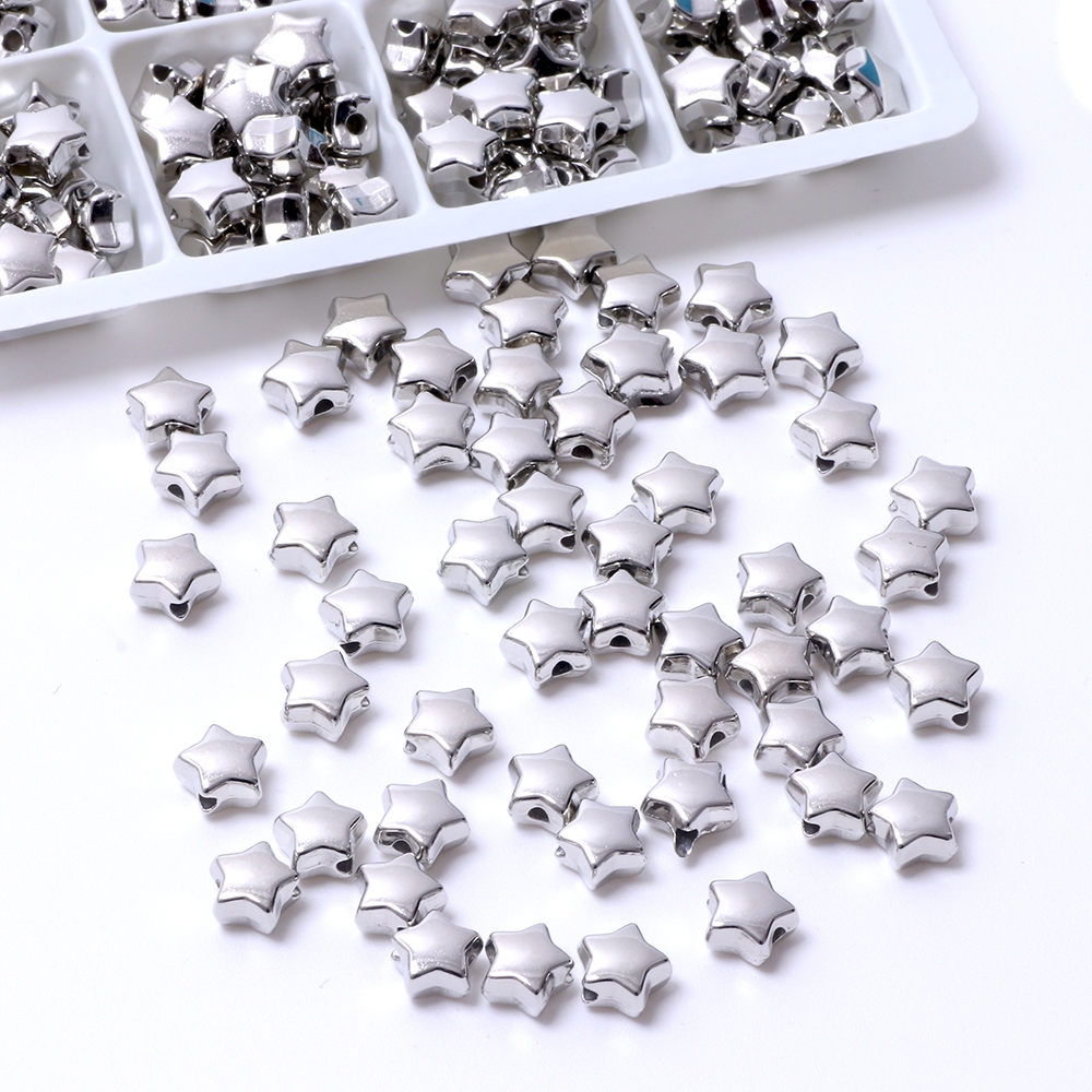 ลูกปัดอะคริลิค รูปมงกุฎ ดาว หัวใจ ดอกไม้ สําหรับทําเครื่องประดับ DIY 100 ชิ้น