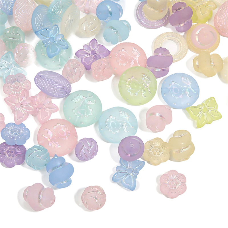 ลูกปัดอะคริลิคใส รูปเส้น สีเงิน แฮนด์เมด DIY