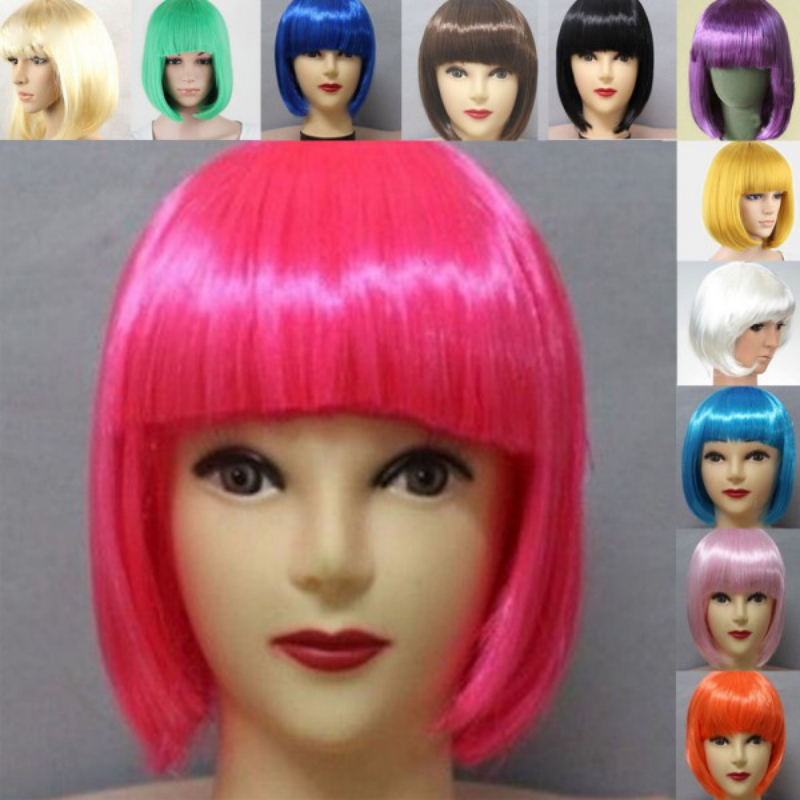 วิกผมบ๊อบสั้นตรง วิกผมคอสเพลย์ 13 สี สําหรับผู้หญิง
