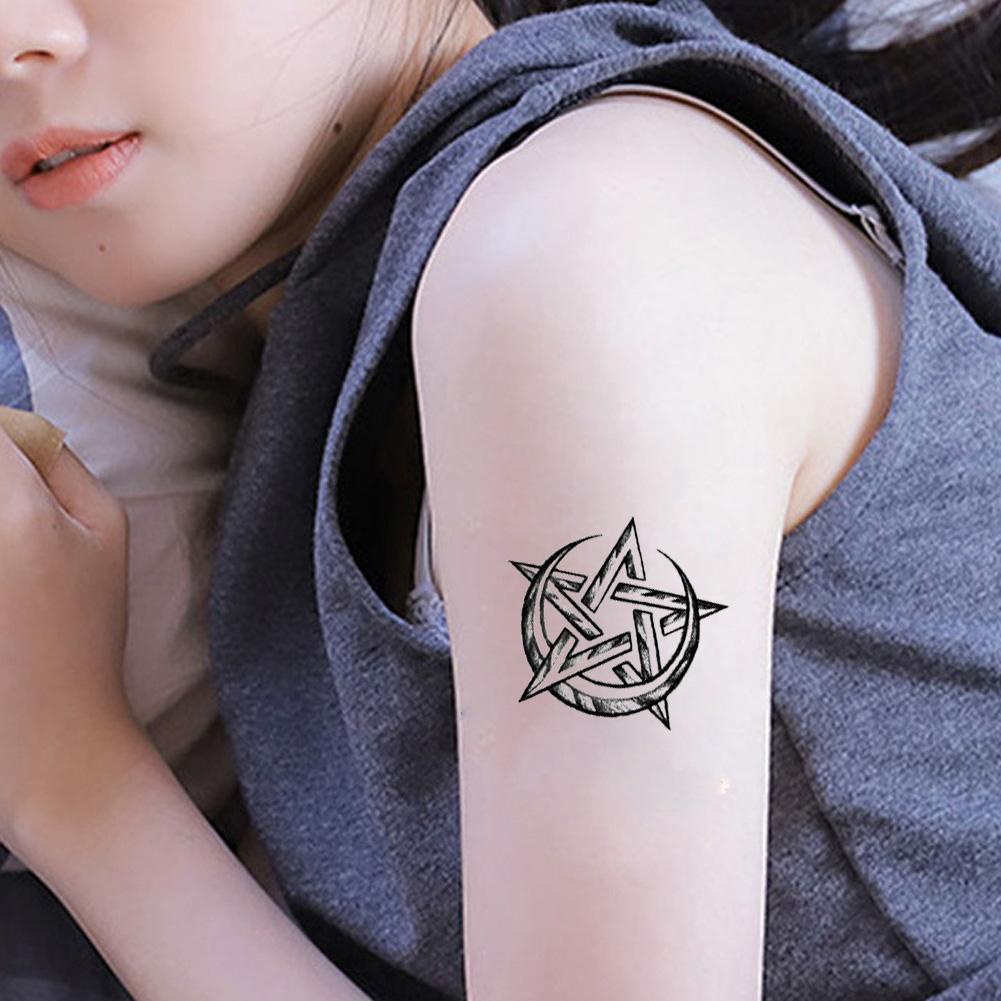 สติกเกอร์รอยสัก พิมพ์ลายตัวอักษร ดอกไม้ ป้องกันน้ํา แบบใช้แล้วทิ้ง