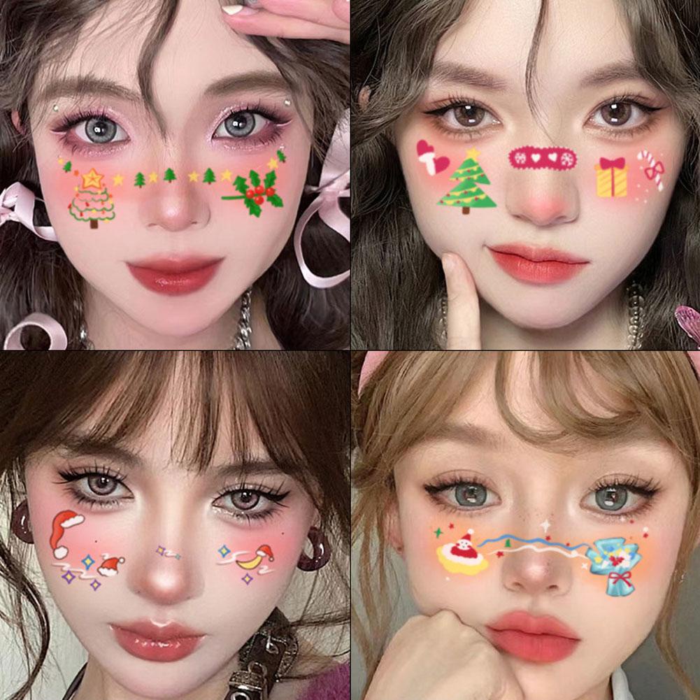 สติกเกอร์รอยสัก ลายคริสต์มาสน่ารัก สร้างสรรค์ 5 ชุด H6N1