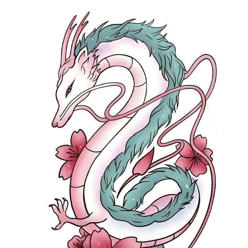 สติกเกอร์รอยสักชั่วคราว ลายมังกร เซ็กซี่ กันน้ํา สีสันสดใส 7 วัน