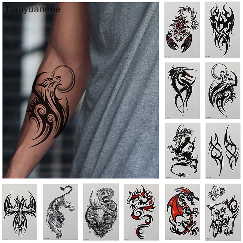 สติกเกอร์รอยสักชั่วคราว ลายแมงป่อง มังกร กันน้ํา สําหรับติดตกแต่งแขน