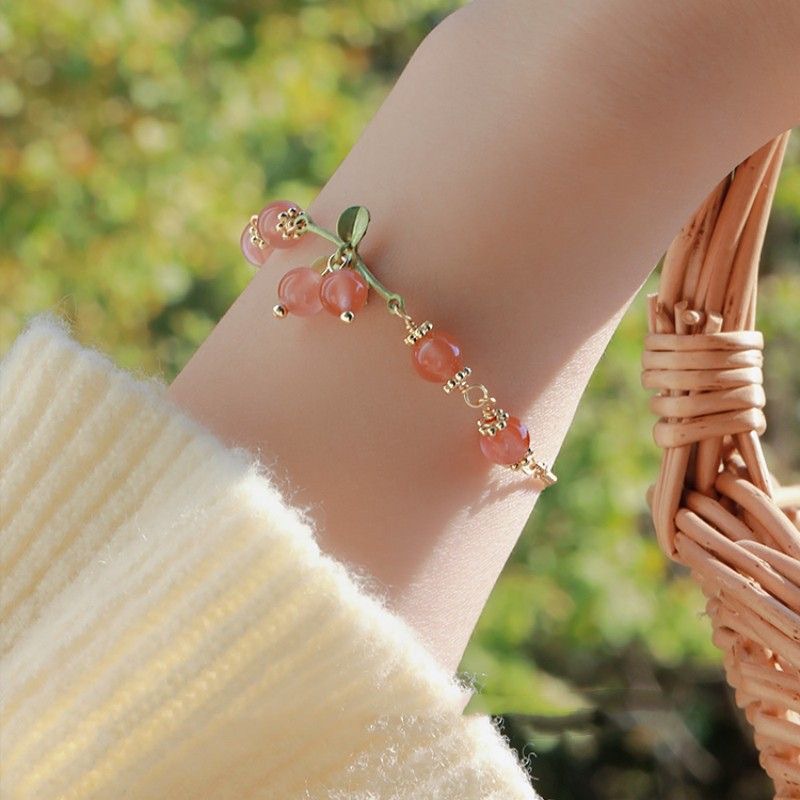สร้อยข้อมือ ประดับคริสตัล ลายดอกลิลลี่ สีชมพู สวยหรู เหมาะกับของขวัญ สําหรับผู้หญิง