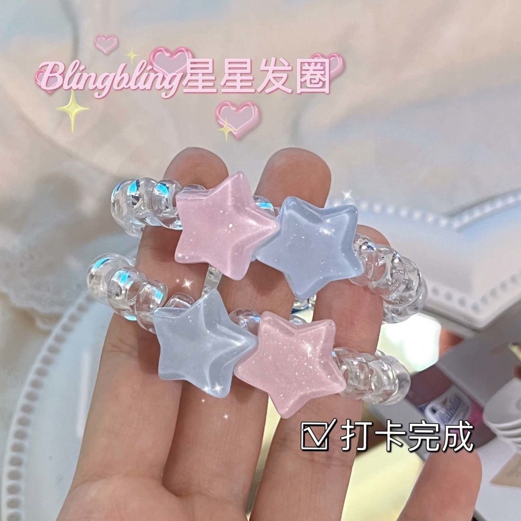 สร้อยข้อมือ ยางรัดผม รูปดาวห้าแฉก ขนาดเล็ก สําหรับแฟนสาว