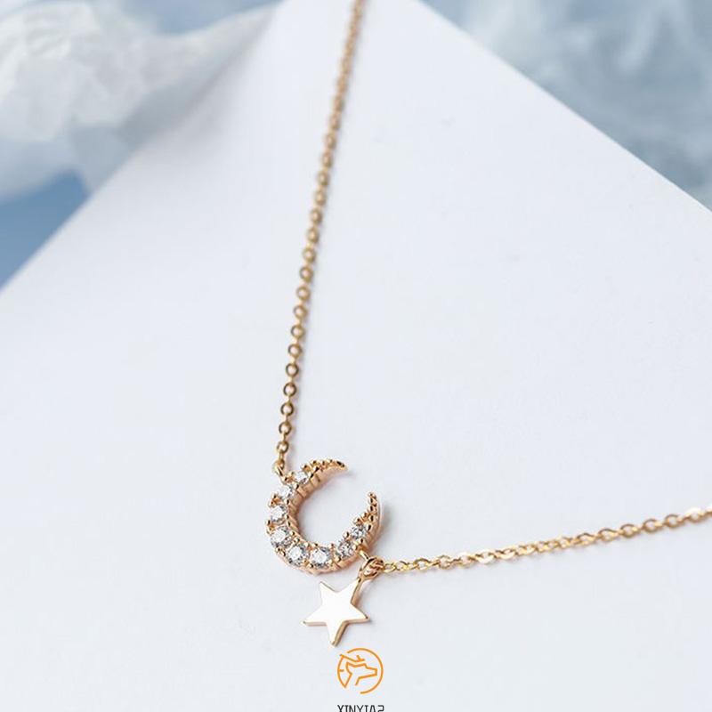 สร้อยข้อมือ สายโซ่ จี้รูปดาว ดวงจันทร์ สไตล์เกาหลี สําหรับผู้หญิง และนักเรียน