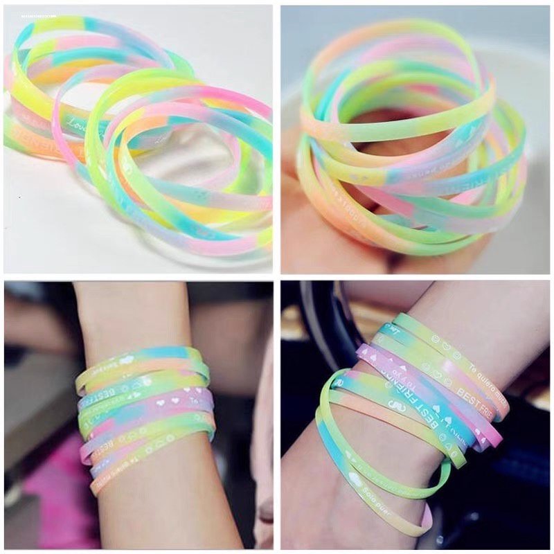 สร้อยข้อมือซิลิโคนเรืองแสง สไตล์สปอร์ต สําหรับผู้หญิง Y2K
