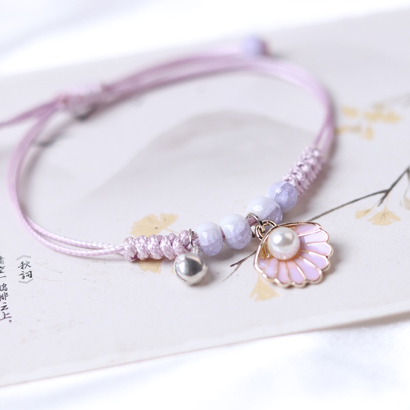 สร้อยข้อมือถัก จี้ปลาดาว และไข่มุก สไตล์คู่รัก สําหรับนักเรียนหญิง