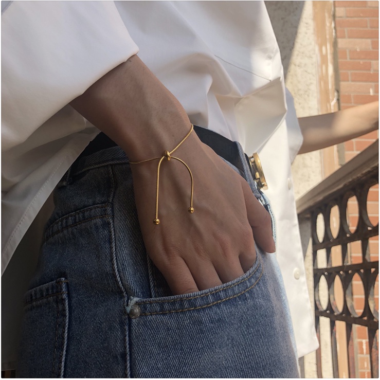สร้อยข้อมือโซ่ ปรับได้ แฟชั่นสไตล์เรโทร