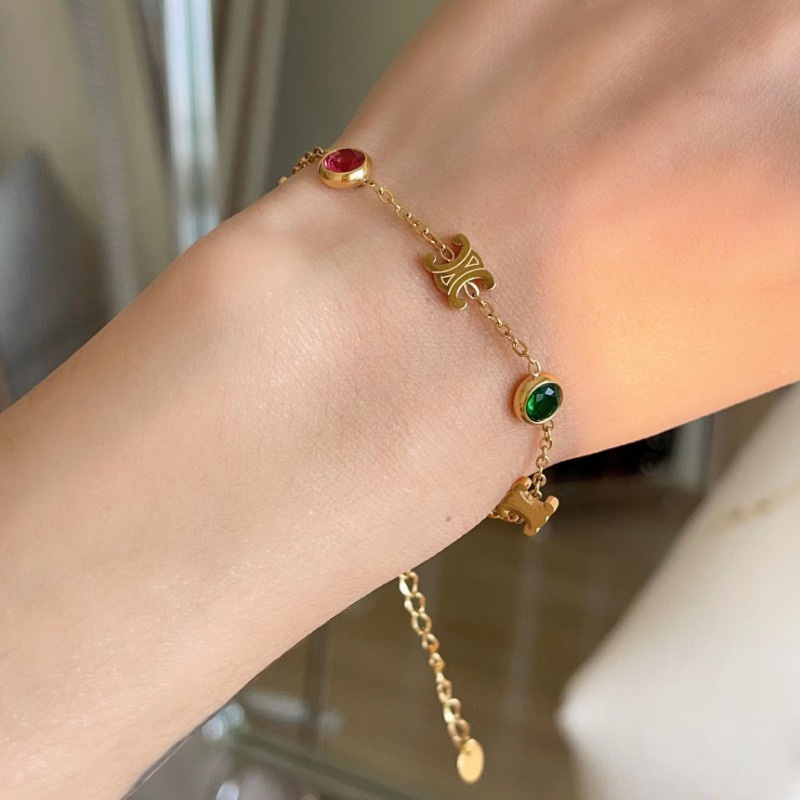 สร้อยคอ สร้อยข้อมือ ประดับเพทาย สีสันสดใส แฟชั่นเรโทร