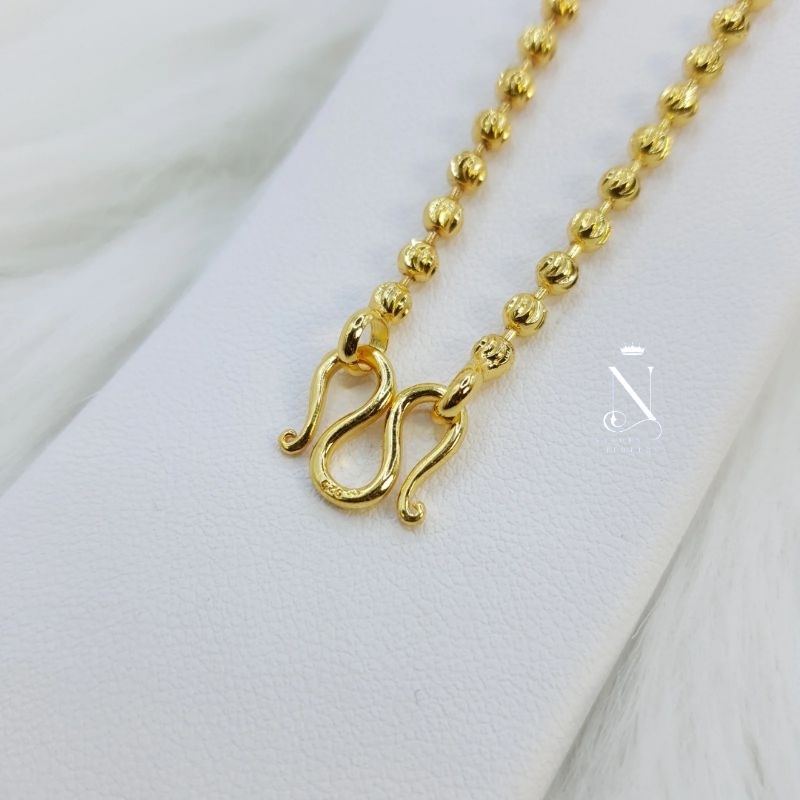 สร้อยคอทQง เม็ด3มิล 1บ พรีเมี่ยม เทียบแท้ สวยทนมาก ประจำวัน หญิง