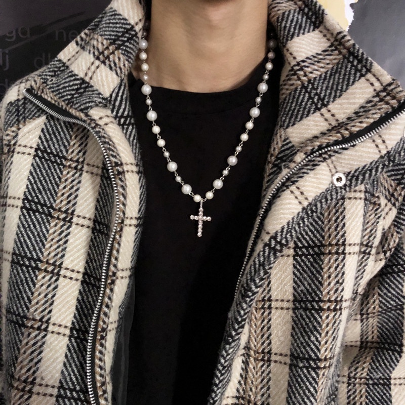 สร้อยคอแฟชั่น Unisex สายโซ่ประดับเพชรสไตล์ฮิปฮอป