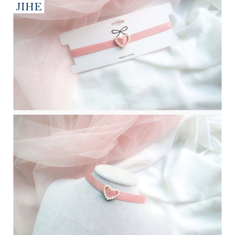 สร้อยคอโชคเกอร์ สีชมพู BST
