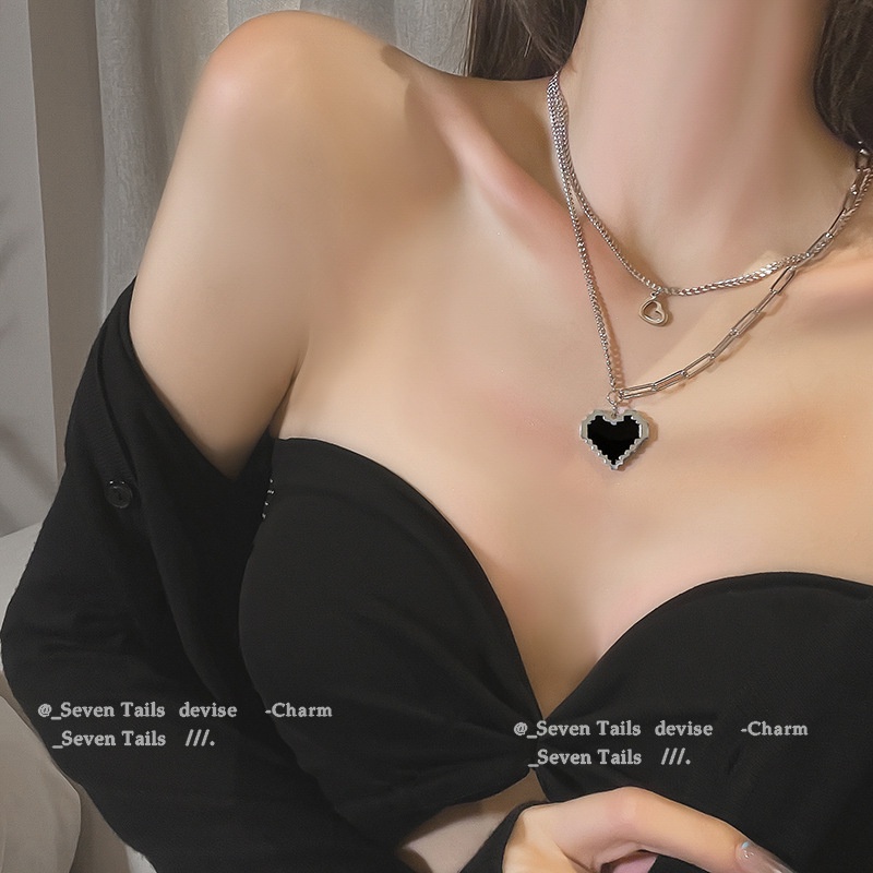 สร้อยคอโซ่ จี้รูปหัวใจ สไตล์ฮิปฮอป สําหรับผู้หญิง
