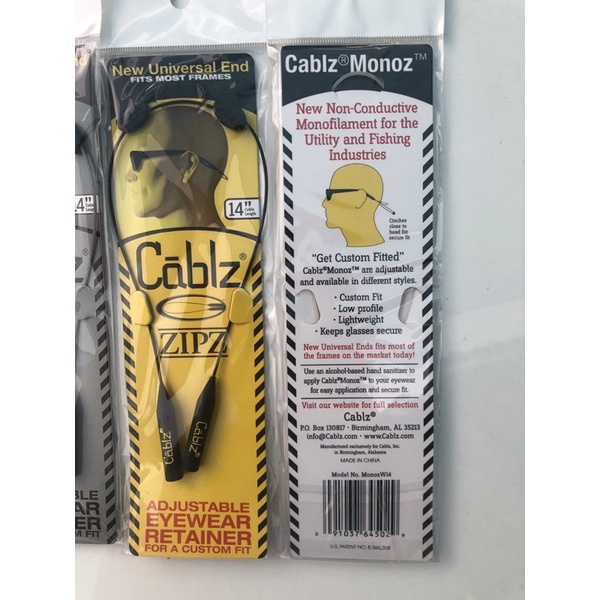 สายคล้องแว่นตา Cablz สายแว่นที่มีขนาดเล็กและเบา