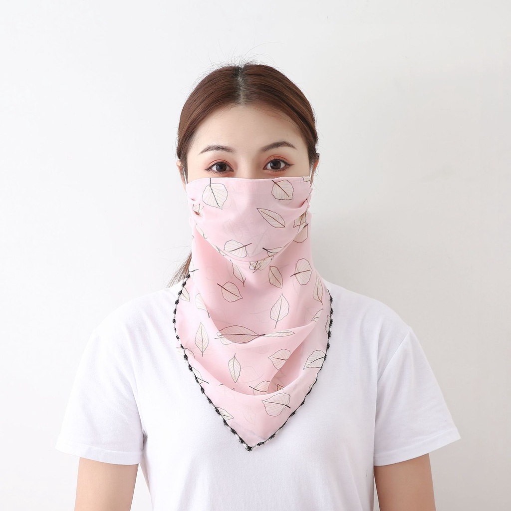 หน้ากาก ผ้าชีฟอง ป้องกันแดด สําหรับผู้หญิง