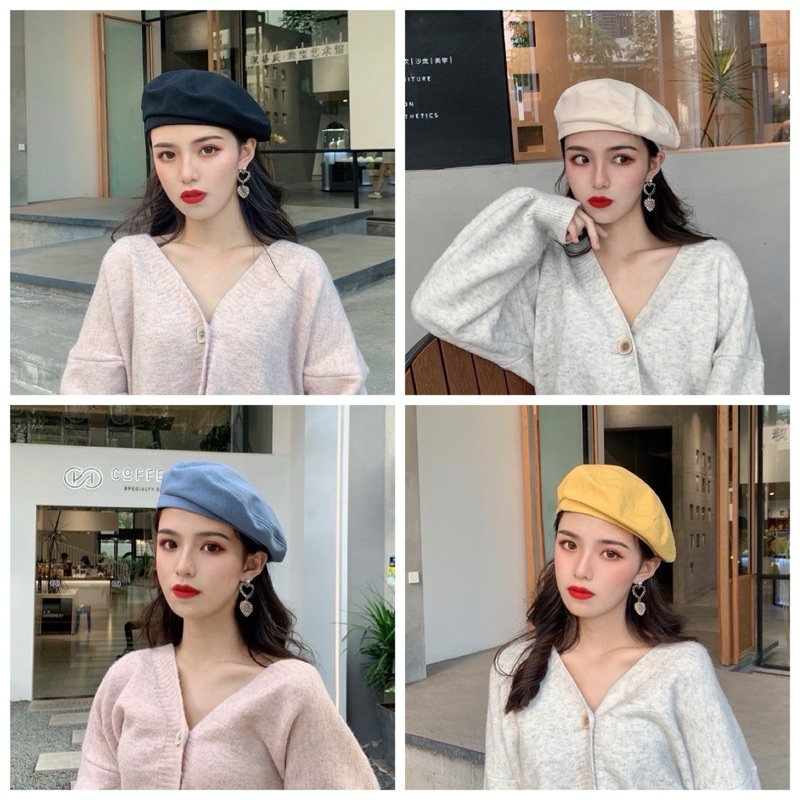 หมวกทรงเบเร่ต์แฟชั่นสไตล์เกาหลีใส่น่ารักพร้อมส่ง