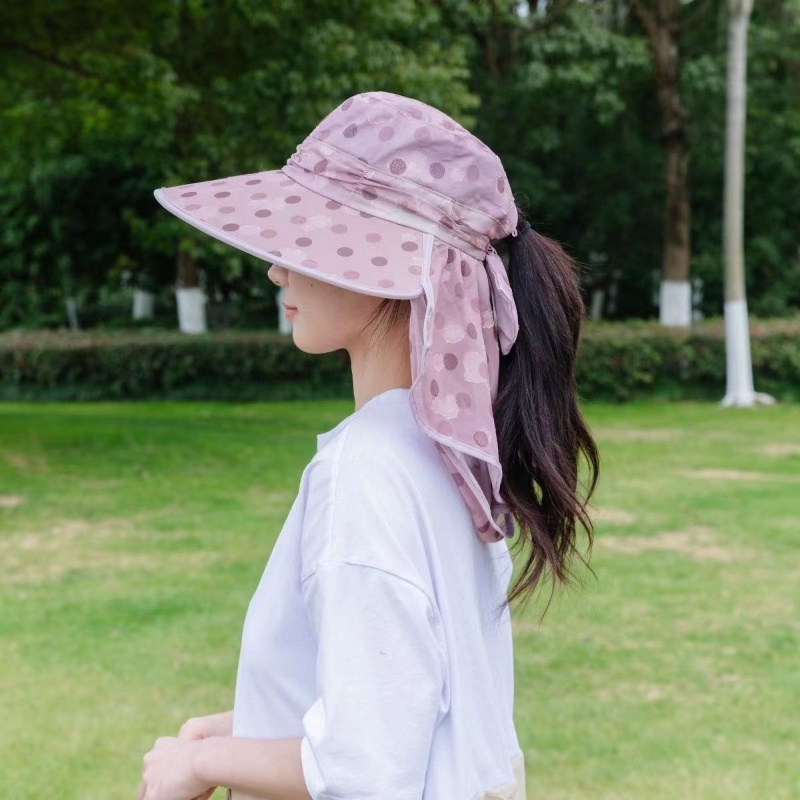 หมวกบังแดด หมวกผ้าคลุมไหล่ ปีกกว้าง เวอร์ชั่นเกาหลี กลางแจ้ง