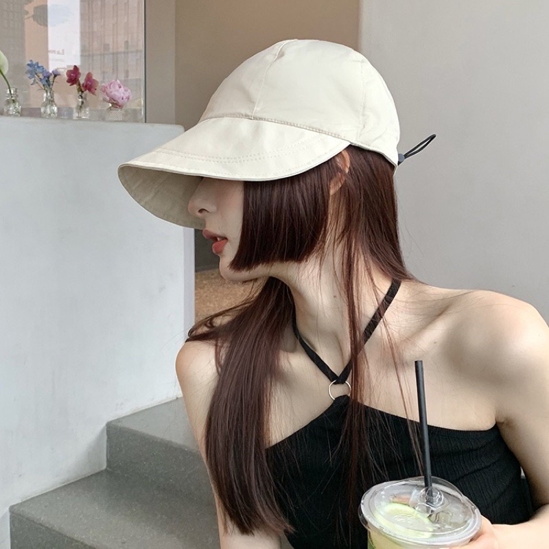 หมวกปีกกว้าง ป้องกันแดด สามารถปรับได้ แฟชั่นฤดูใบไม้ผลิ และฤดูร้อน สําหรับผู้หญิง
