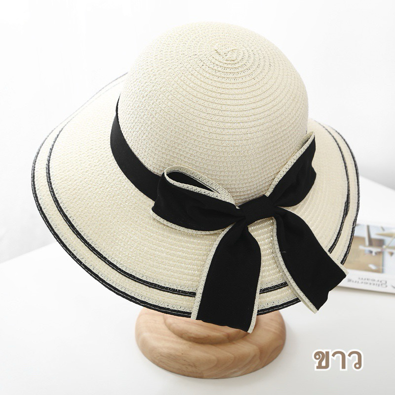 หมวกสานแม่-ลูก พับเก็บได้[พร้อมส่ง] หมวกเที่ยวทะเล หมวกกันแดด
