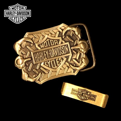 หัวเข็มขัดทองเหลืองแท้ ฮาร์เลย์ เดวิดสัน Harley Davidson Buckle แถมฟรีห่วงทองเหลือง