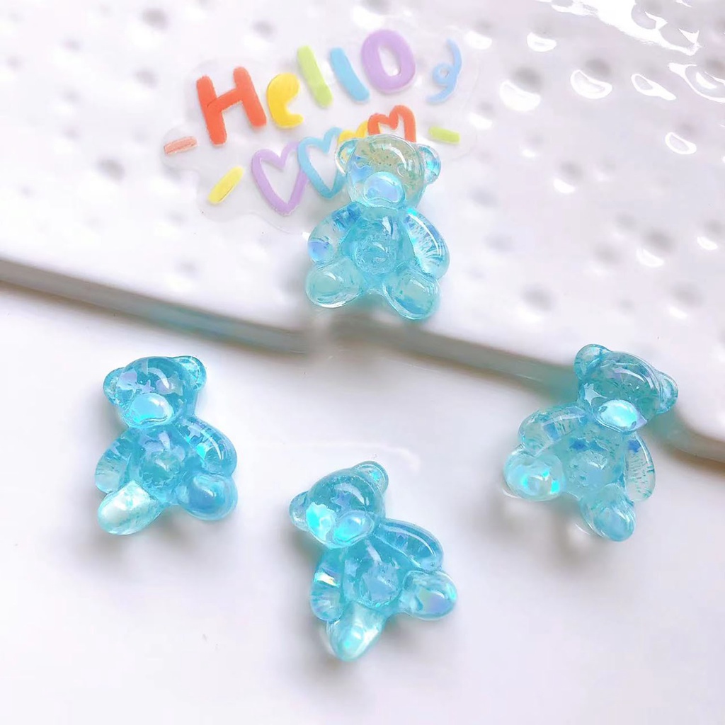 อุปกรณ์เสริม จี้รูปหมี ขนาดใหญ่ สีโปร่งใส สําหรับตกแต่งรองเท้า croc jibitz Diy