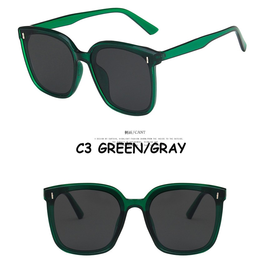 เกาหลีแฟชั่นสแควร์กรอบแว่นกันแดดขนาดใหญ่ผู้หญิง Shade UV400