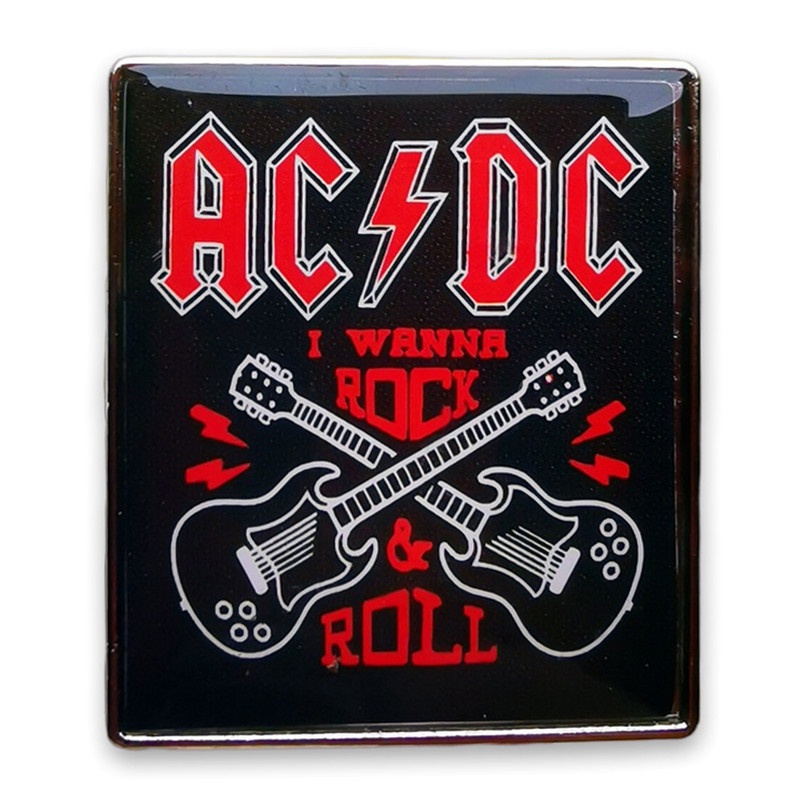 เข็มกลัดโลหะ รูปวงร็อค ACDC เหมาะกับของขวัญ สําหรับตกแต่งเสื้อผ้า กระเป๋าเป้สะพายหลัง