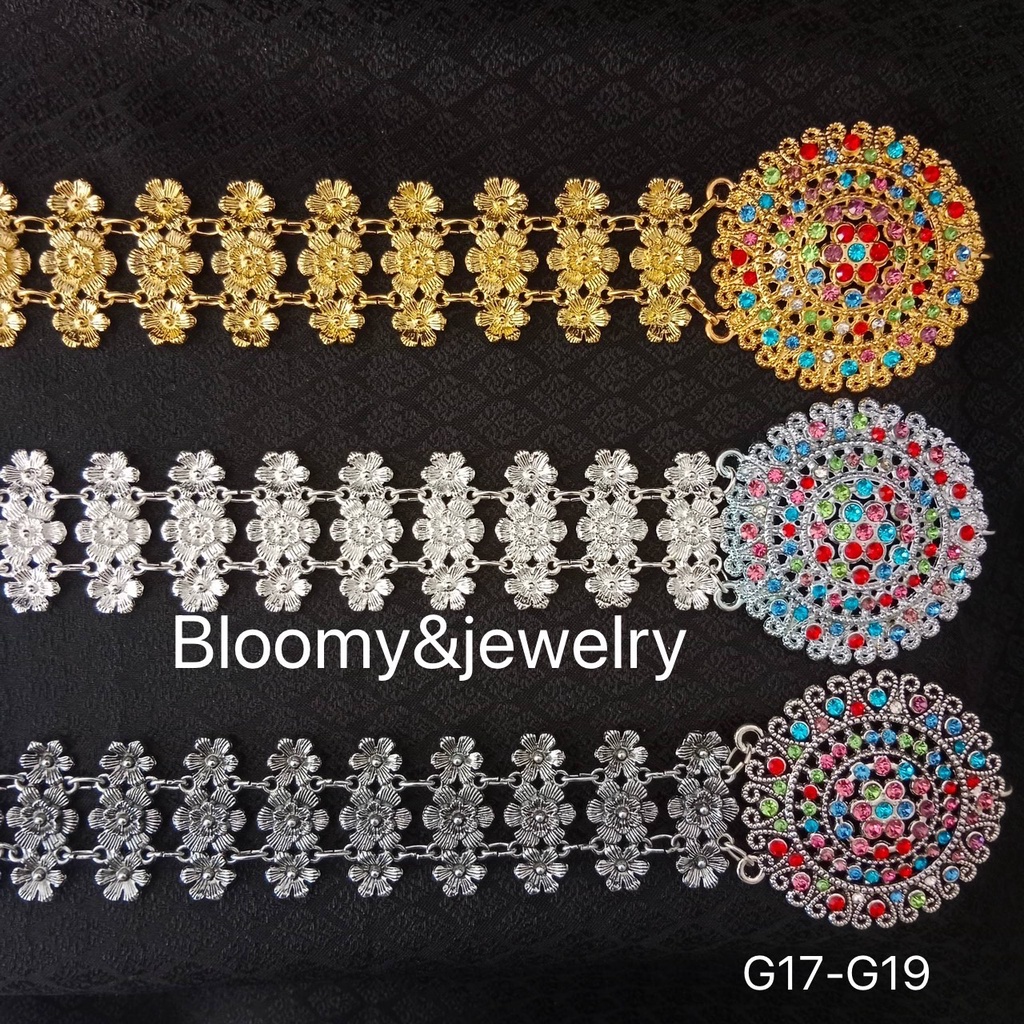 เข็มขัดล้านนา เข็มขัดผ้าซิ่น เข้มขัดลายไทยประยุกต์ ใส่ออกงานต่างๆ สินค้าพร้อมจัดส่ง
