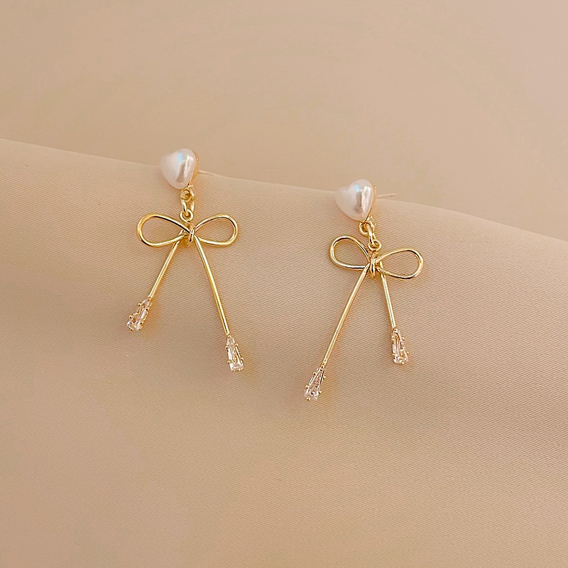 เครื่องประดับ ต่างหูน่ารัก สีทอง แฟชั่นสไตล์เกาหลี สําหรับผู้หญิง