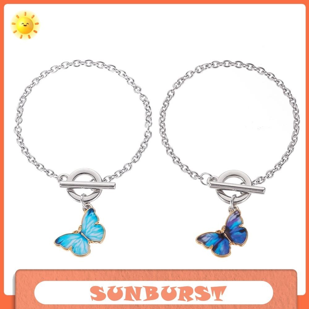 เครื่องประดับ สร้อยข้อมือ กําไลข้อมือ จี้ผีเสื้อ เรียบง่าย สําหรับผู้หญิง