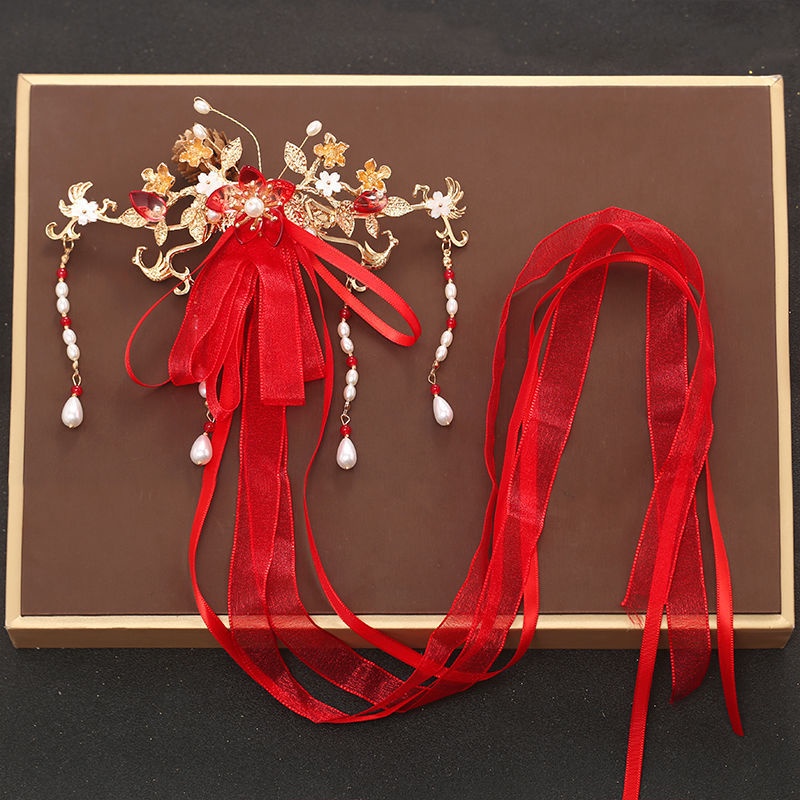 เครื่องประดับผม ประดับโบว์ ลายดอกไม้ สไตล์โบราณ อุปกรณ์เสริม สําหรับผู้หญิง