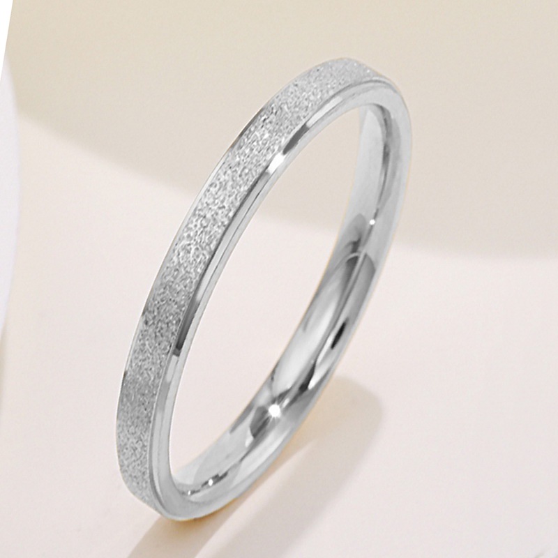 เครื่องประดับแหวนสแตนเลสสีทองสีเงินสไตล์เกาหลี Unisex #5040 2มม.