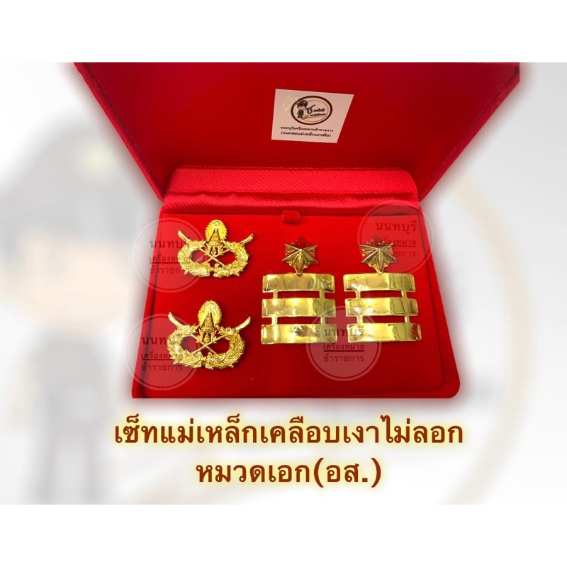 เครื่องหมาย ยศ หมวดตรี-กองเอก กองอาสารักษาดินแดน(ราคายศและราคากนกคอแยกกันนะครับ)