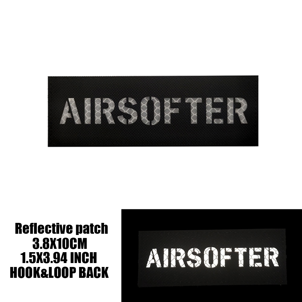 แผ่นสะท้อนแสง ลายตราสัญลักษณ์ Airsofter แบบเรืองแสง สําหรับกระเป๋าเป้สะพายหลัง