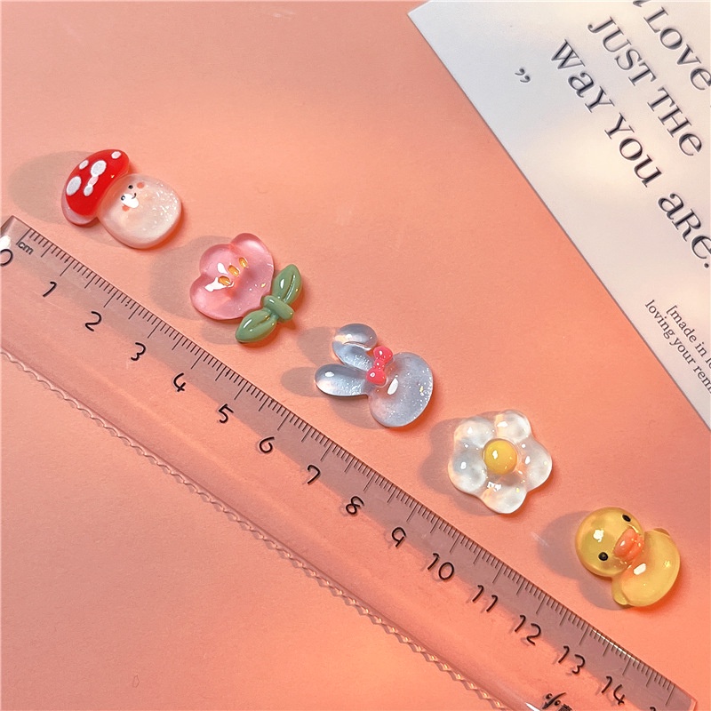 แผ่นเรซิ่น รูปการ์ตูนสัตว์ สําหรับทําเครื่องประดับผม แฮนด์เมด DIY (สุ่มแบบ)