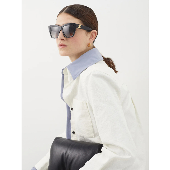 แว่นกันแดด Celine Triomphe 09 รหัส CL40253 ทรงยอดฮิต oversizeนิดๆ หน้ากลม หน้าใหญ่ ใส่ได้สบายๆ